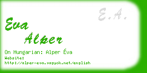 eva alper business card
